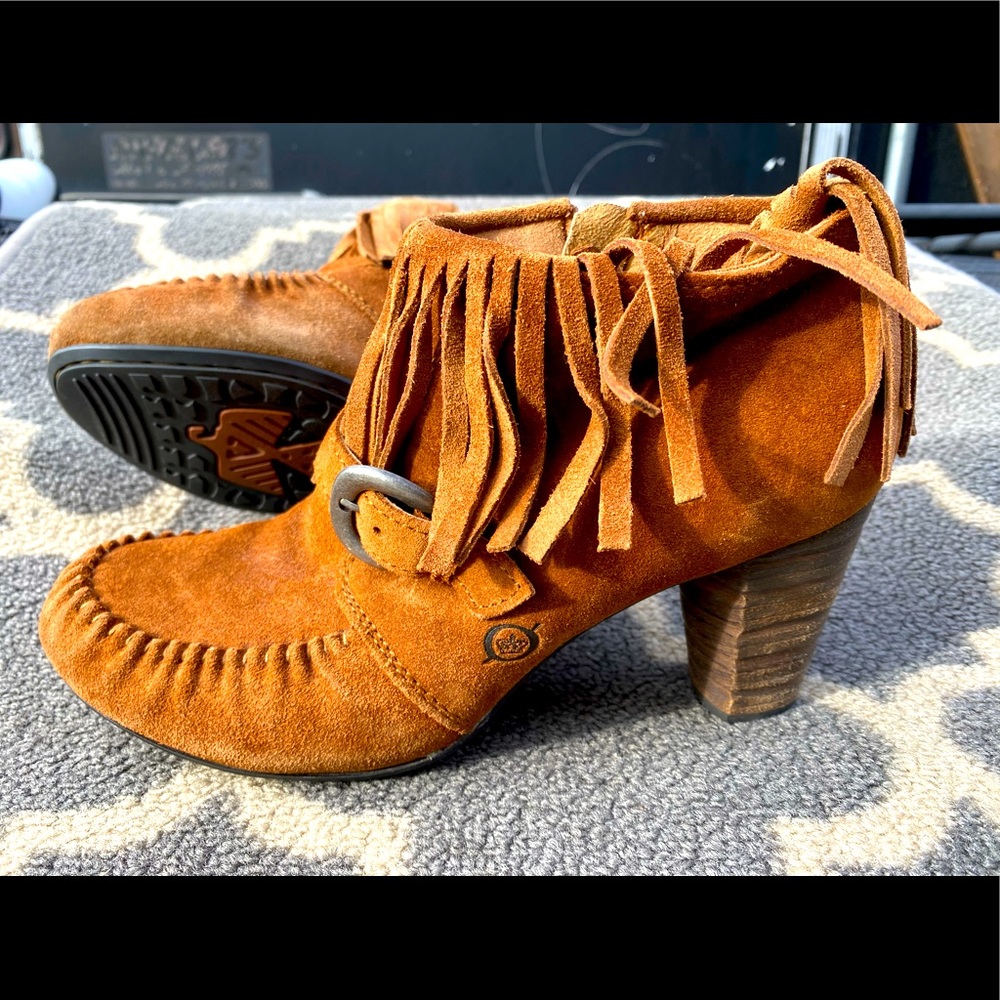 Brown Børn fringed Heels